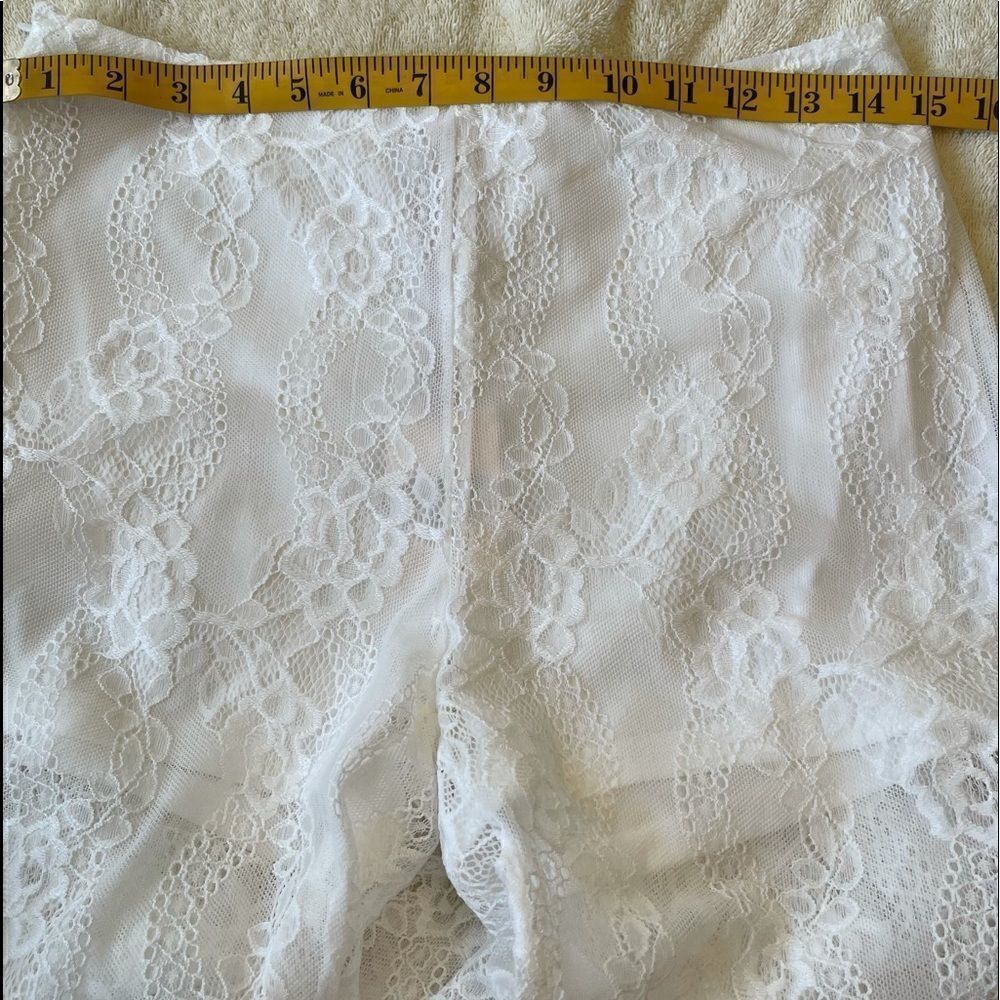 RAGA Lovely Floral Lace White Flare Pants.Size M - Picture 12 of 12